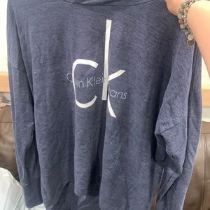 Calvin Klein Hoodie in Navy Blue Size Large